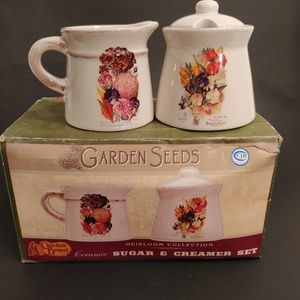 Cracker Barrel "Garden Seeds" Sugar & Creamer